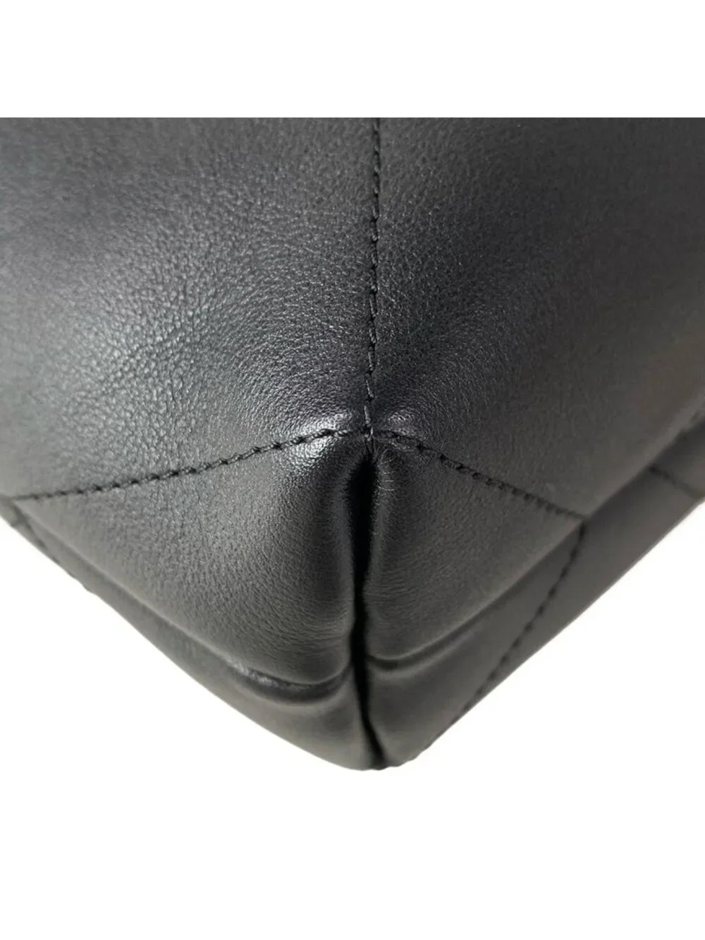 Chanel Handbag Quilted Hobo Black Gold Metal Leather